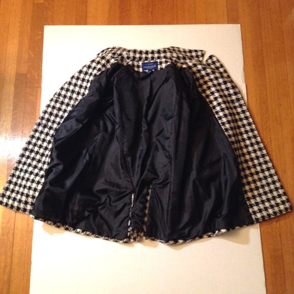 Wool Blend Blazer Jacket Women 1X Black White Check Tweed Belt Career Mackintosh - Picture 12 of 14